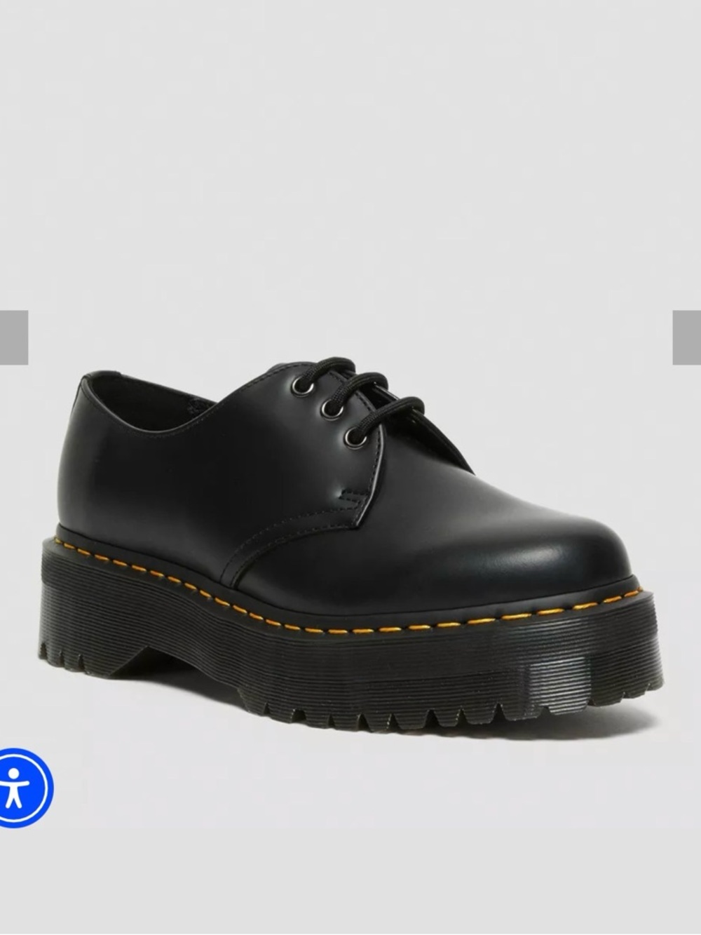 Dr. Martens Black Leather Platform - 1461 Quad